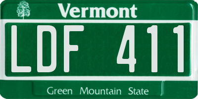 VT license plate LDF411