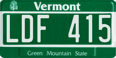 VT license plate LDF415