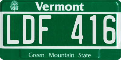 VT license plate LDF416