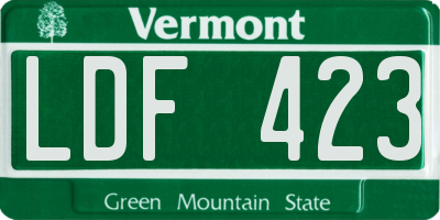 VT license plate LDF423