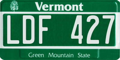 VT license plate LDF427