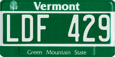 VT license plate LDF429