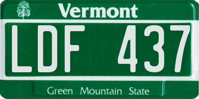 VT license plate LDF437