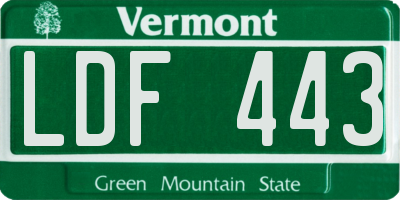 VT license plate LDF443