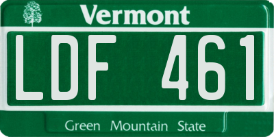 VT license plate LDF461