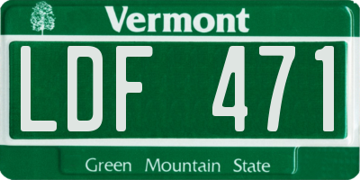 VT license plate LDF471