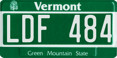 VT license plate LDF484