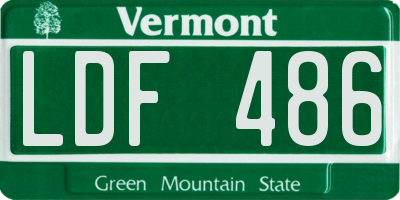 VT license plate LDF486