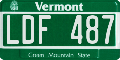 VT license plate LDF487