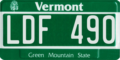 VT license plate LDF490