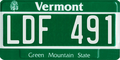 VT license plate LDF491