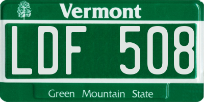 VT license plate LDF508