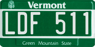 VT license plate LDF511