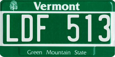 VT license plate LDF513