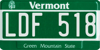 VT license plate LDF518