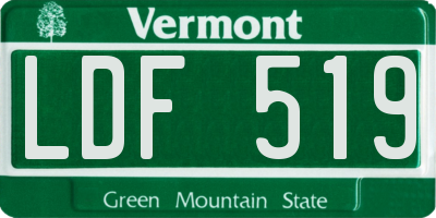 VT license plate LDF519