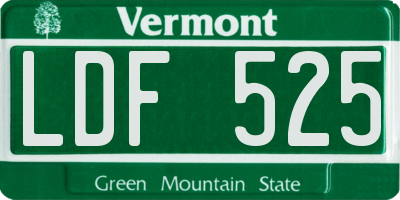 VT license plate LDF525