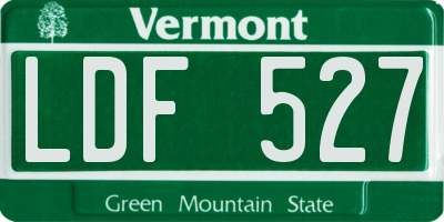 VT license plate LDF527