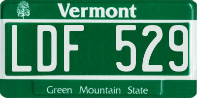 VT license plate LDF529