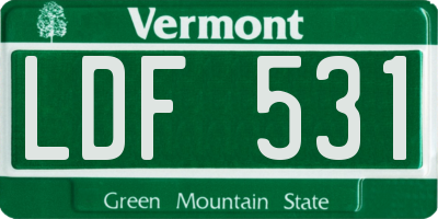 VT license plate LDF531