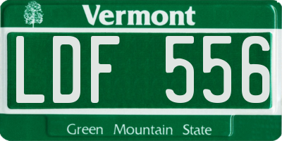 VT license plate LDF556