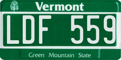 VT license plate LDF559