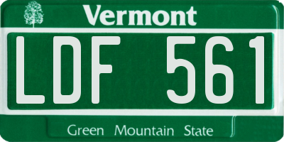 VT license plate LDF561