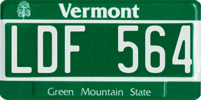 VT license plate LDF564