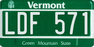 VT license plate LDF571