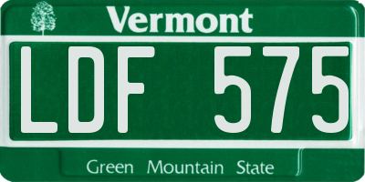 VT license plate LDF575