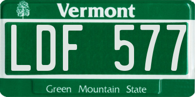 VT license plate LDF577