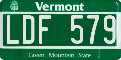 VT license plate LDF579