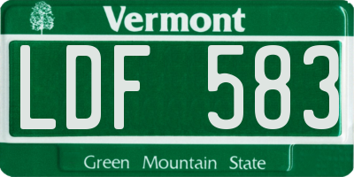 VT license plate LDF583