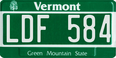 VT license plate LDF584