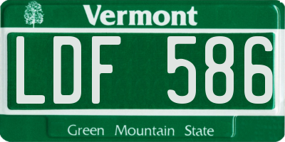 VT license plate LDF586