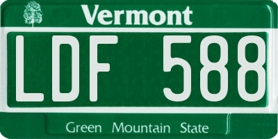 VT license plate LDF588