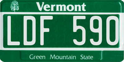 VT license plate LDF590