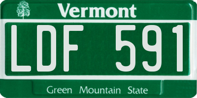 VT license plate LDF591