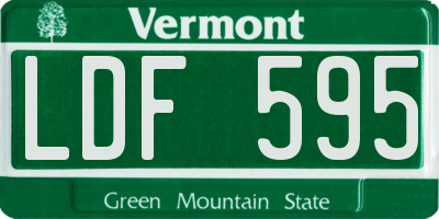 VT license plate LDF595