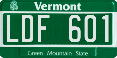 VT license plate LDF601