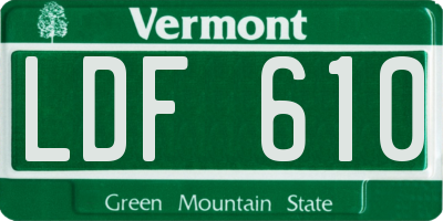 VT license plate LDF610