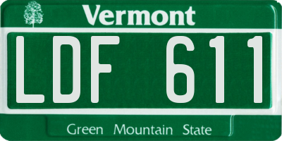 VT license plate LDF611