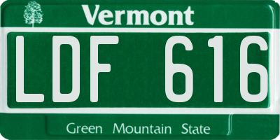 VT license plate LDF616