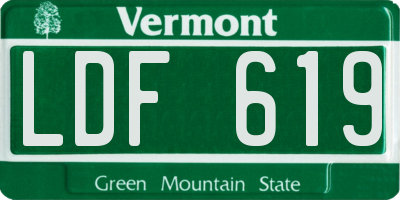 VT license plate LDF619