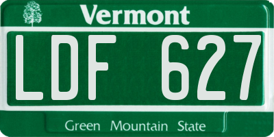 VT license plate LDF627