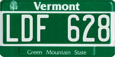 VT license plate LDF628