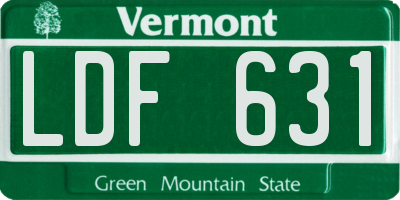 VT license plate LDF631