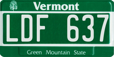 VT license plate LDF637