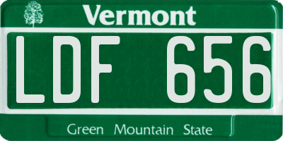 VT license plate LDF656