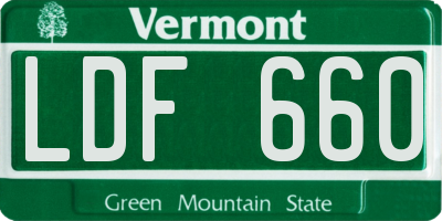 VT license plate LDF660